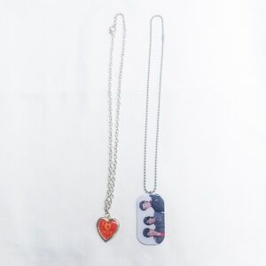 2 PC Disney High School Musical Locket & Jonas Brothers BABW Dogtag Necklace Lot